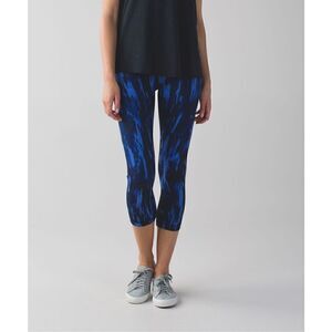 Lululemon Wunder Under Crop (Hi-Rise) Painted Animal Sprinkler Black